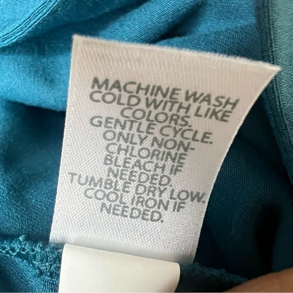 J. JILL WOMEN'S TUNIC TEAL KNIT ONE BUTTON CARDIGAN SWEATER LG SLEEVE Size XS S - Picture 8 of 9